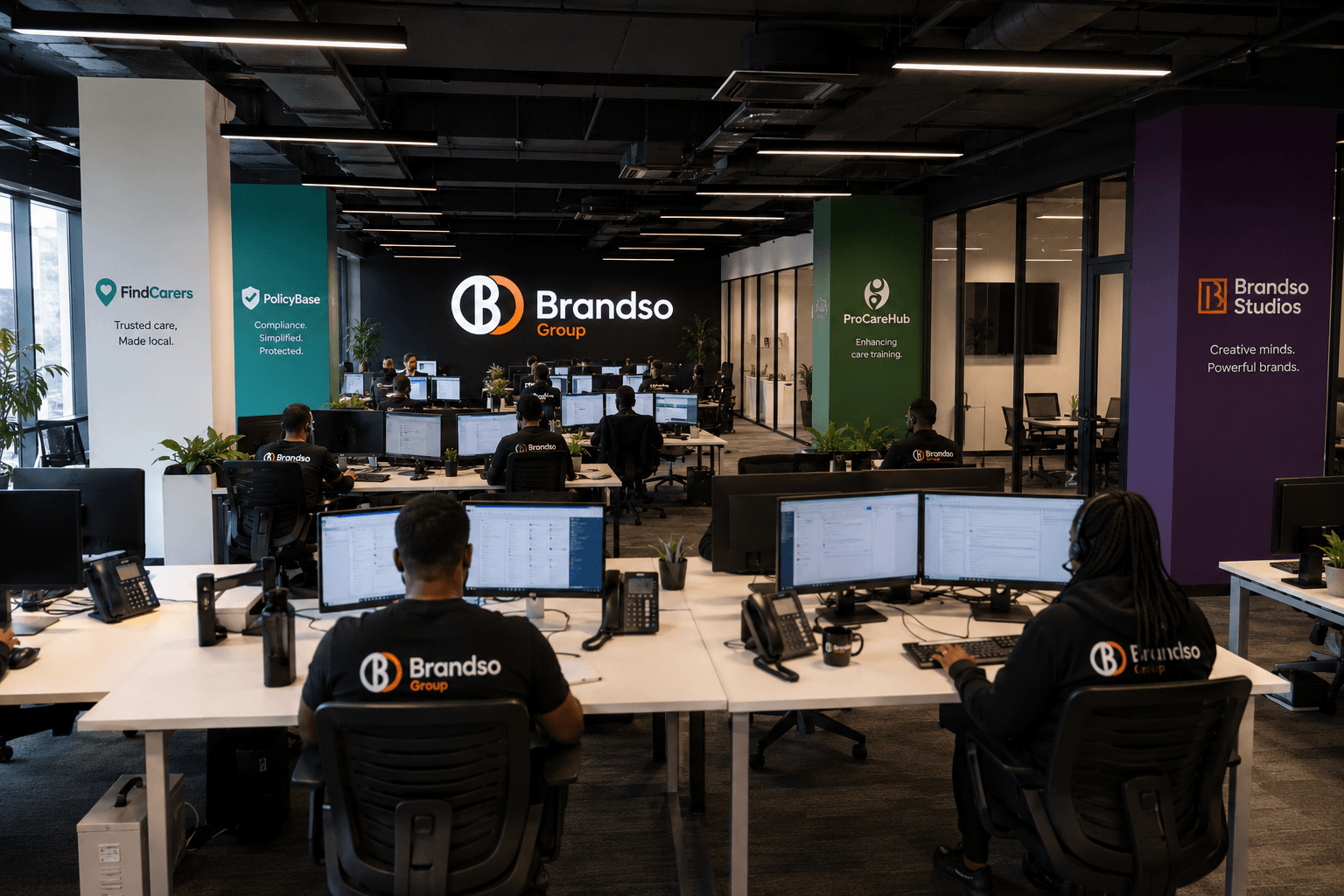 The Brandso Group's five solutions working together in one connected office