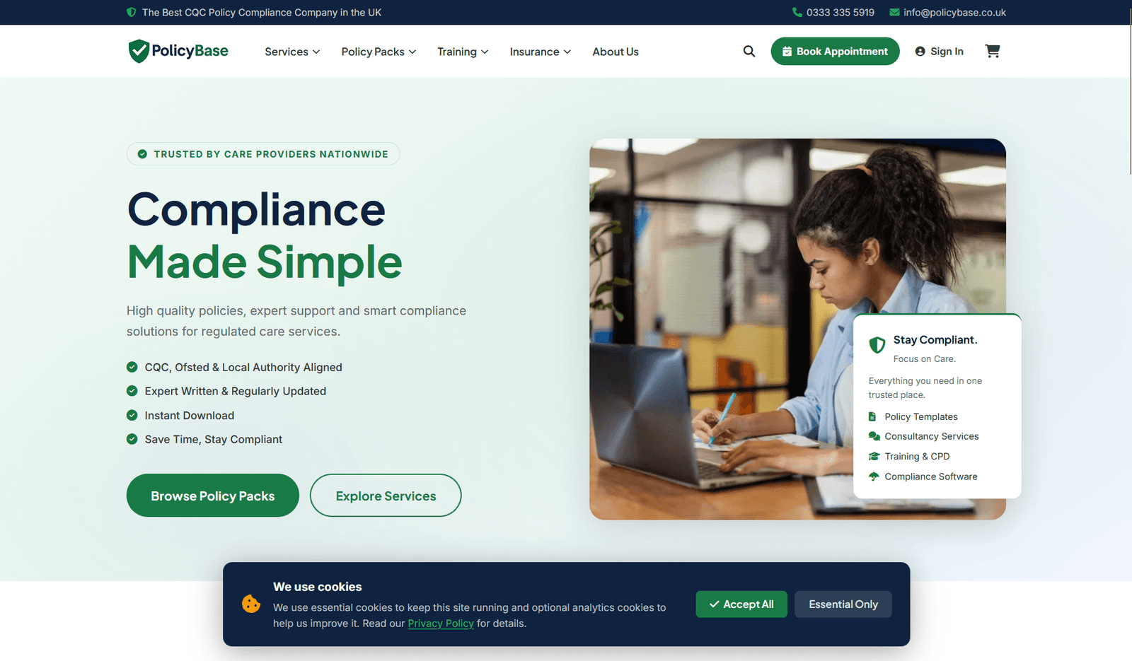 The Policy Base website homepage